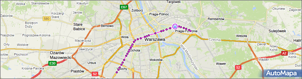 Rozkład jazdy tramwaju 9 na przystanku Wiatraczna 07 ZTM Warszawa na